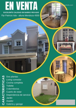 VENTA DUPLEX 3d EN Bo PRIVADO PJE PATRICIO ISLAS alt. mendoza 4500
